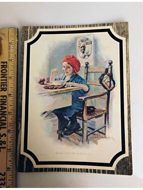 Large postcard Cream of Wheat Advertising Right Over The Home Plate 1923